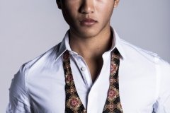 Jessica_Moh_Tony_Ward_Studio_Fashion_Photography_Kevin_Stewart_Kay_Davis_Male_Model_White_Button_Down_Old_School_Shirt_Makers_Bowtie_Untied_Front_Portrait