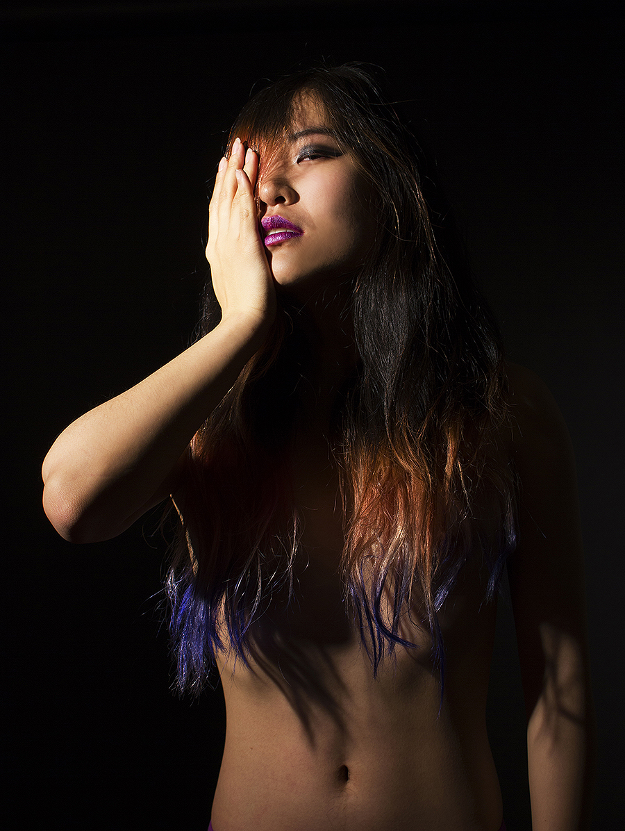 Kanako_Taijima_erotic_Photography_confident_black_dress_asian_model_silver_high_heels_hair_eyes_sexy_body