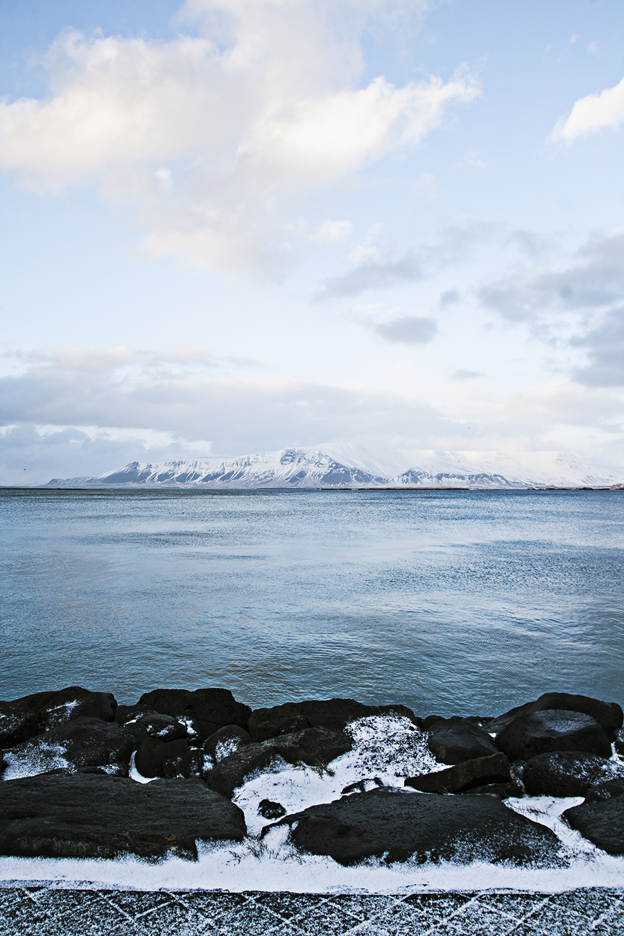 AngelaPan_photography_harbor_iceland_reykjavik_travel_mountain_water_winter