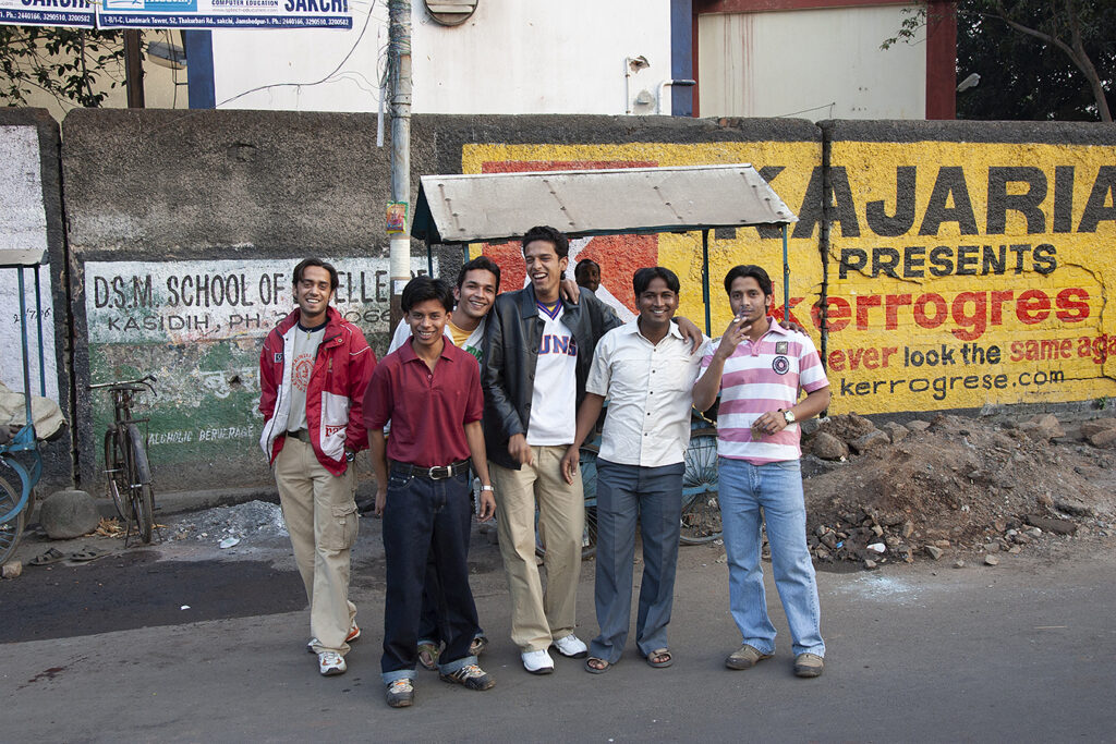 A group of young man laughing. Jamshedpur, India