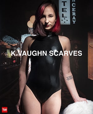 Ad for KVaughn Scarves by Tony Ward Studio