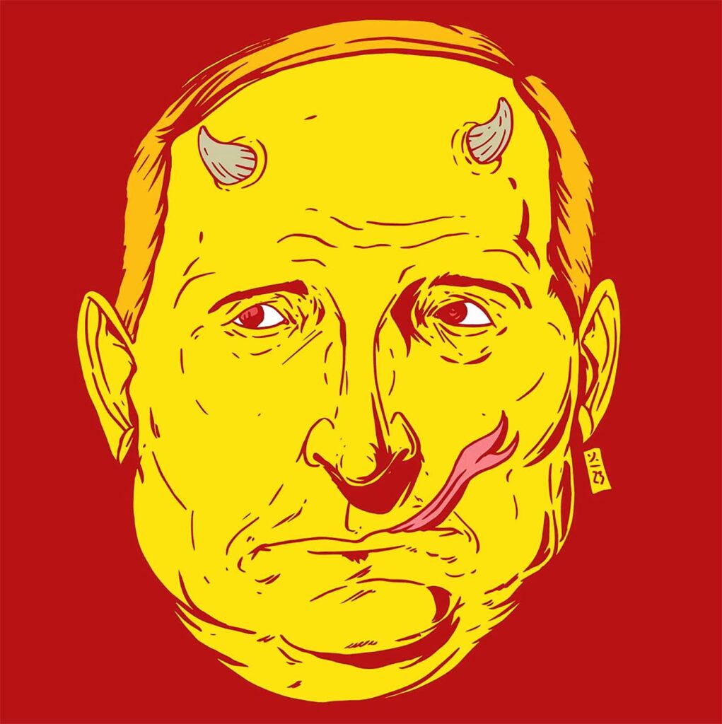 Illustration of Putin as a devil by the artist Thomcat23