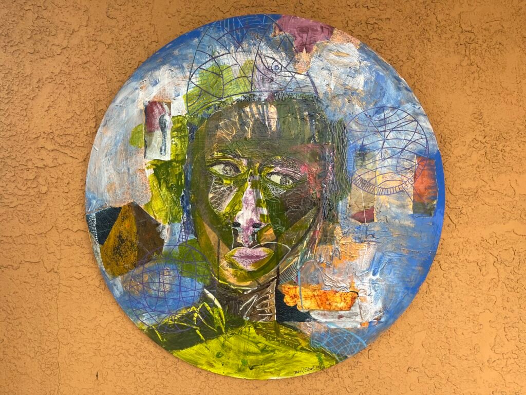 Self portrait by the mixed media artist Mikel Elam